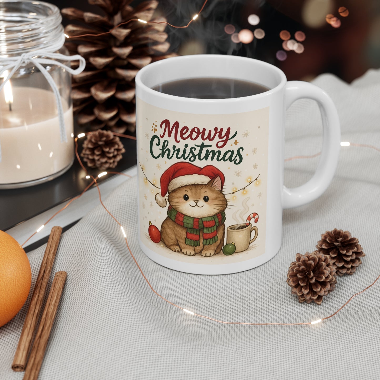 Meowy Christmas Ceramic Coffee Mug